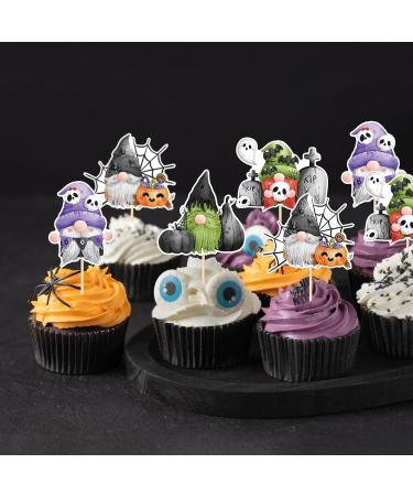 Halloween Gnomes Cupcake Toppers Halloween Birthday Cake Picks Cupcake Decorations for Halloween Baby Shower Halloween Party Decorations supplies 24Pcs - Buy Online on GoSupps.com