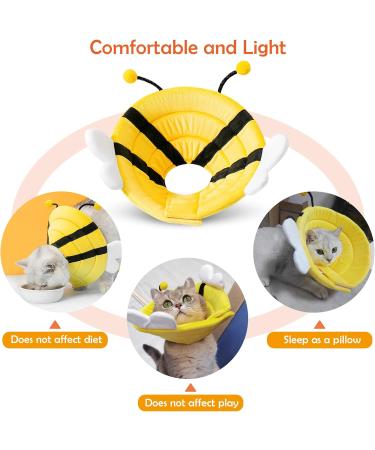 Soft Cat Protective Collar | Lightweight Snap Crane Collar for Cats & Puppies | Recovery Cone for Surgery & Injuries - Yellow - Buy Online on GoSupps.com