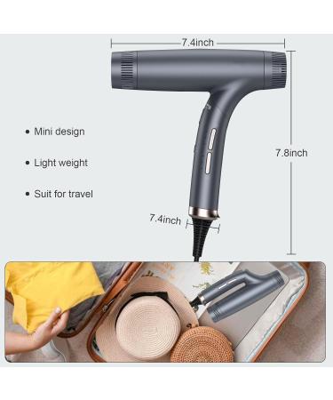 Buy Lightweight Foldable Hair Dryer - Dual Ionic Blow Dryer for Fast Drying | Travel-Friendly with 12 Modes & Powerful Brushless Motor - Buy Online on GoSupps.com