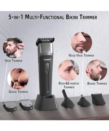 TCMKY Waterproof Men's Hair Trimmer - Rechargeable Pubic & Groin Clippers and Electric Shaver - Barber Grooming Set (Black) - Buy Online on GoSupps.com