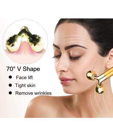 Golden 3D Electric Face Massager Roller | T Shape Facial Roller Kit - Buy Online on GoSupps.com