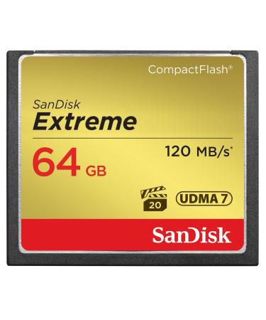 SanDisk 64GB Extreme CompactFlash Memory Card UDMA 7 Speed Up To 120MB/s - SDCFXSB-064G-G46 - Buy Online on GoSupps.com