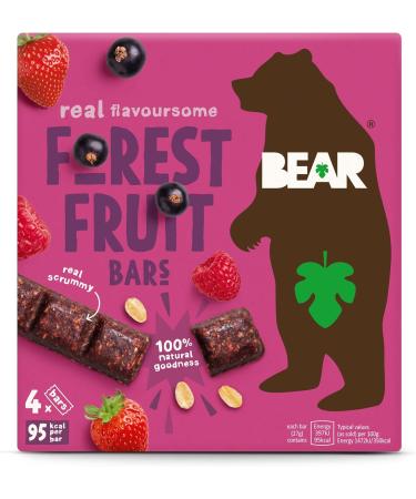 BEAR Forest Fruit Bars - Healthy Fruit Oat and Nut Snack - 27g (48 bars) - Buy Online on GoSupps.com