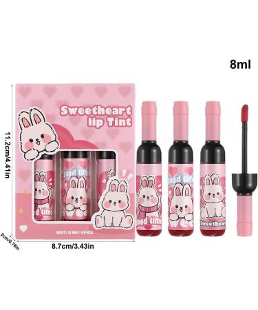 Lip Gloss for Women Lip Stain 3 Colors Moisturizing Tinted Lip Gloss Wine Bottle Shape Long Lasting Daily Makeup for Female Girls Mom or Girlfriend - Buy Online on GoSupps.com