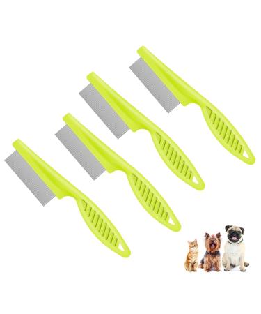 Flea comb lice comb & dust comb for cats & dogs effectively against fleas & lice professional floh comb for dog & cat - nissen comb for animals - ideal after flea shampoo (4 pieces)