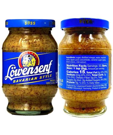 Lwensenf German Mustard Variety Pack - Extra Hot, Medium Hot, and Sweet & Spicy Mustards (3 Pack) with Silicone Pastry Brush - Buy Online on GoSupps.com