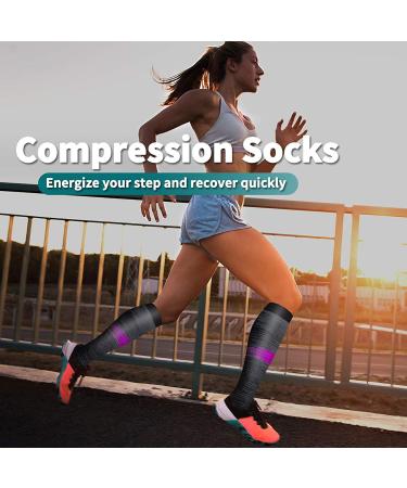 Shyl Jier Compression Stockings for Men & Women - 15-20 mmHg Support Socks for Running Hiking & Travel - L-XL 3 Pair - Buy Online on GoSupps.com