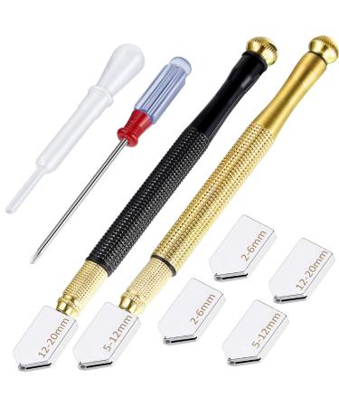 Glass Cutter Tool Mirror Cutting Tool with 2-6 mm  5-12 mm  12-20 mm Glass Cutter Head and Screwdriver Oil Dropper Glove for Glass Tiles Mirror Cutting - Buy Online on GoSupps.com