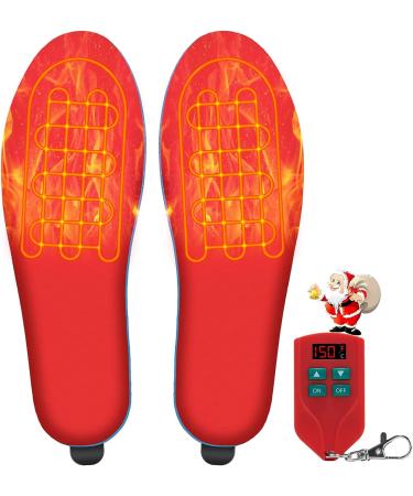 Riomza Rechargeable Heated Insoles - USB Electric Foot Warmer Inserts for Winter Boots - Remote Control, Accurate Temperature (M Red) - Buy Online on GoSupps.com