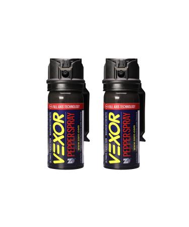 Vexor Pepper Spray Full Axis with Belt Clip for Self Defense  Maximum Police Strength, 20-Foot Range, Full Axis (360) Capability, Flip Top Safety for Quick and Accurate Aim, Protection 2 Pack - Buy Online on GoSupps.com