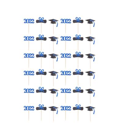 3 Pack Graduation Cupcake Insert 2022 Book Roll Doctor Hat Shape Black Blue Graduation Cake Insert Graduation Cupcake Topper for Graduation Party