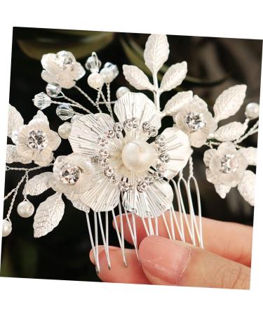 DOITOOL Flower Comb White Hair Accessories Wedding Hair Accessories for Brides White Decor French Barrette Hair Clips Rhinestone Hair Clips Elegant Bridesmaid Copper Hair up - Buy Online on GoSupps.com