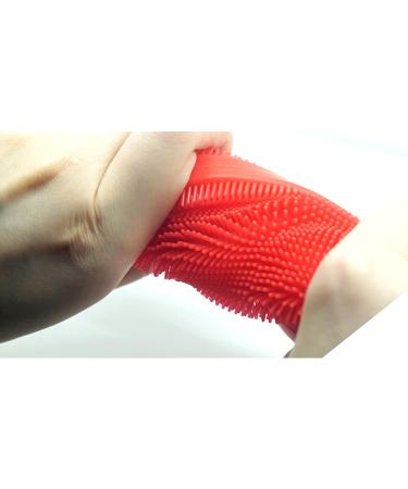 JJMG 2PCS Silicone Body & Face Scrubber Set - Deep Cleansing Exfoliating Pads for Smooth Skin Blackhead Removal - Green & Red Apple Shapes - Buy Online on GoSupps.com