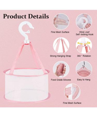Makeup Brush Cleaning Mat & Hanging Drying Net Set - Pink | Silicone Cleaner Bowl with Mesh Rack | Dry Sponge, Powder Puff & Brushes - Buy Online on GoSupps.com