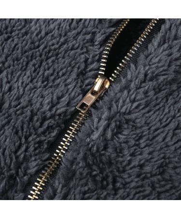 Bigfanshu Womens Sweaters Hooded Sweatshirt Winter Warm Zipper Pocket Pullover Blouse Shirts Gray - Buy Online on GoSupps.com