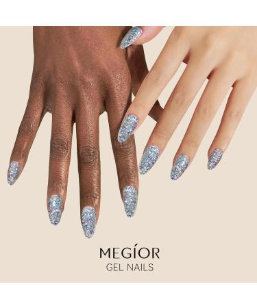 MEGIOR Silver Glitter Gel Nail Polish 15ml Sparkling Sequins Gel Polish High Gloss Soak Off UV LED Nail Gel Polish for Nail Art Manicure Salon DIY Home Gift for Girls Confetti - Buy Online on GoSupps.com