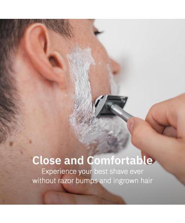 BOVEM Align Razor Premium Single Blade Safety Razor for Men | Double Edge Shaving with Stand & 5 Blades | Space Grey - Buy Online on GoSupps.com