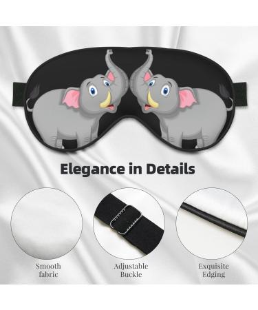 Cartoon Elephant Print Night Blackout Eyeshade - Elastic Strap for Travel Naps & Relaxation | Shop Internationally - Buy Online on GoSupps.com