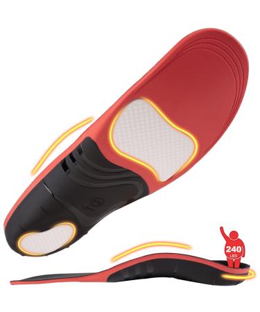 220+lbs Plantar Fasciitis Insoles for Men Women - Foot Pain Relief Orthotic Shoe Inserts - Heavy Duty High Arch Support Insoles - Standing All Day Best Work Boot Shoe Insole M M | Men9-10.5 Women10-11.5 | 11.02IN