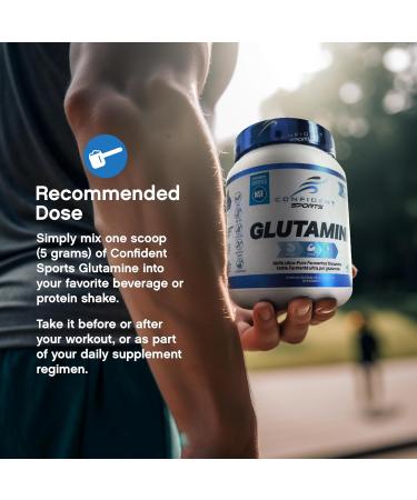 CONFIDENT SPORTS - 100% Pure Micronized Pharmaceutical Grade Glutamine Powder - 1100 GRAM - 220 Servings 1.1 kg (Pack of 1) - Buy Online on GoSupps.com
