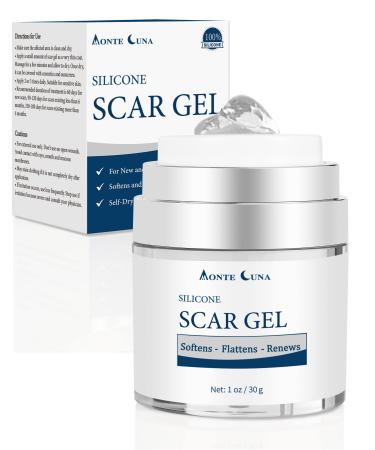 MONTE LUNA Scar Cream Silicone Scar Gel - Scar Removal and Treatment Cream for Keloids C-Section Burn Surgery Acne - Physician Formulated Silicone Without Water. Effective for Old and New Scar 30g