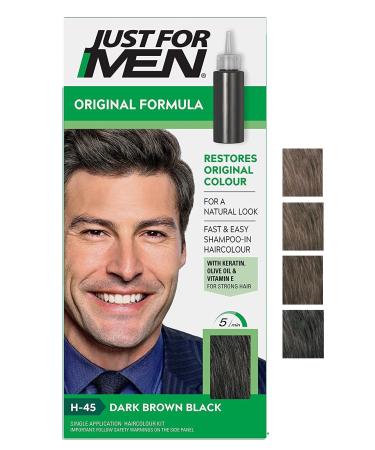 Just For Men Original Formula Dark Brown Black Hair Dye Targets Only The Grey Hairs Restoring The Original Colour For a Natural Look H45 H45 - Dark Brown Single