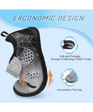 L-RUN Toddler Barefoot Summer Sneakers - Boys Girls Lightweight Mesh Tennis Shoes - 10 Toddler - Grey Black - Buy Online on GoSupps.com