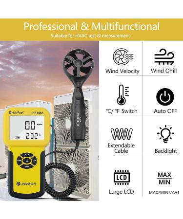 Holdpeak 826A Digital Wind Speed & Temperature Meter | Data Logger | International Shipping Available - Buy Online on GoSupps.com