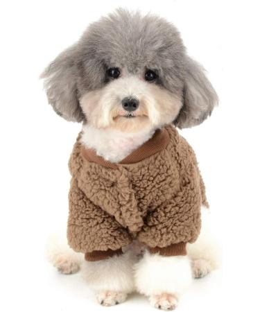 Zunea Winter Coat for Small Dogs - Fleece Warm Dog Sweater & Jacket for Puppies Chihuahuas Cats - Stylish Brown XX-Large (1 Pack) - Buy Online on GoSupps.com