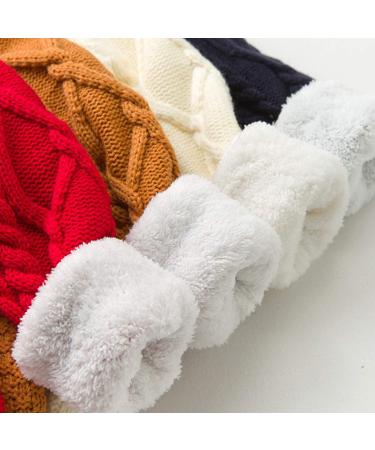 De Feuilles Toddler Unisex Cable Knit Pullover Sweater 6-7 Years Yellow with Warm Lining - Buy Online on GoSupps.com