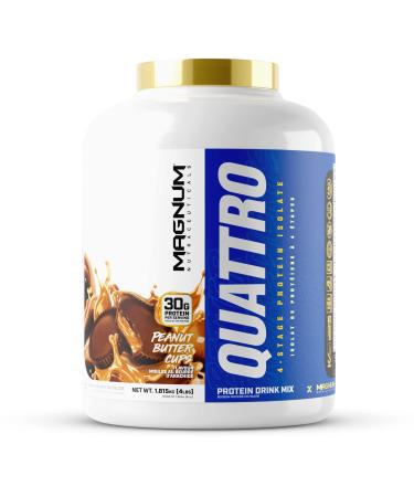 Magnum Nutraceuticals Quattro Protein Powder - Peanut Butter Cups Flavor - 4lbs