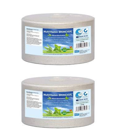 Imima mineraleckstein horse Multivitamin bronchial salt lick stone set 2 x 3kg - salt lick stones for horses sheep goats wild and beef - salt licking stone mineral stone 6 kg (1 Pack)