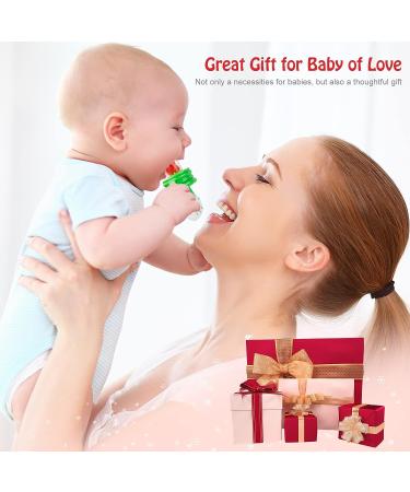 HAOBAOBEI Baby Fresh Fruit/Food Feeder Pacifier (2 Pcs) - Silicone Teething Toys with 2 Sized Pouches, Spoon, Bottle Brush - Blue&Green Set - Buy Online on GoSupps.com