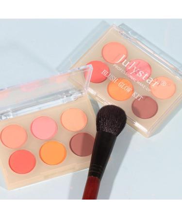 Eyeshadow Blushs Six-Color Blushs Makeup Palette Matte Eyeshadow and Blushs Makeup Easy-to-Color for Prom Wedding Bar Dating - Buy Online on GoSupps.com