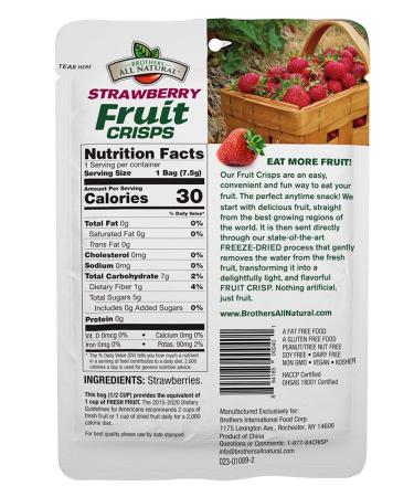 Brothers-ALL-Natural Strawberry Fruit Crisps - 24 Pack (0.26 oz each) | Healthy Snack - Buy Online on GoSupps.com