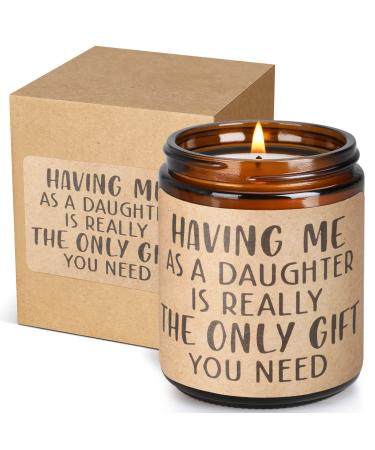 Dad Gift Father Present from Daughter, Aromatherapy Candles for Home Scented,Long Lasting Jar Soy Candles for Relaxation, 9oz 50Hour Burn Time, Funny Gifts, Teak Tobacco HAVING ME AS A DAUGHTER IS REALLY THE ONLY GIFT YOU …