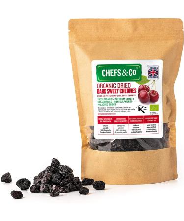 CHEFS & CO Organic Dried Dark Sweet Cherries 400g - Gluten-Free Healthy Snack | Vegan | Kosher Certified - Buy Online on GoSupps.com