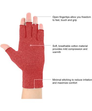 Arthritis Compression Gloves for Men and Women - 2 Pairs (Small, Blue+Red) - Buy Online on GoSupps.com