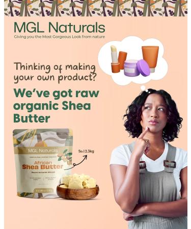 MGL Naturals Raw African Shea Butter Ivory 5 lb 100% Pure and Unrefined. Nourish and moisturize skin and hair. Use alone or DIY recipes. From Ghana West Africa. (5 lb) - Buy Online on GoSupps.com