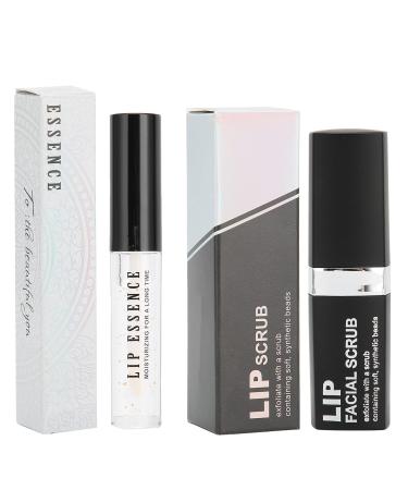 Lip Scrub Exfoliator and Lip Moisturizing Serum Lip Care Kit Hydrating Lip Repair Serum Gloss Exfoliating Scrub Balm for Lip Treatment