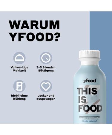 Yfood Drink Crazy Coconut - Delicious 500ml Meal Replacement 33g Protein 26 Vitamins & Minerals On-the-Go Nutrition (6 Pack) - Buy Online on GoSupps.com