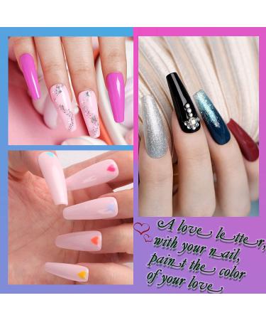 MEFA 23 Pcs Gel Nail Polish Set - Spring Collection with Glossy & Matte Top Coat, Base Coat, Black Glitter, White, Pink, Blue Colors - Perfect Gift for Starter Manicure - Salon Quality - F-Love Letters - Buy Online on GoSupps.com