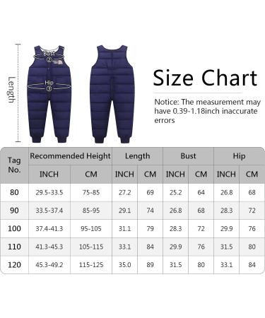 Happy Cherry Baby Winter Pants - Newborn Boys Girls Overall Ski Trousers - Infant Warm Snow Bib Pant - Toddler Windproof Padded Snowsuit Bottoms - Dark Blue - Buy Online on GoSupps.com