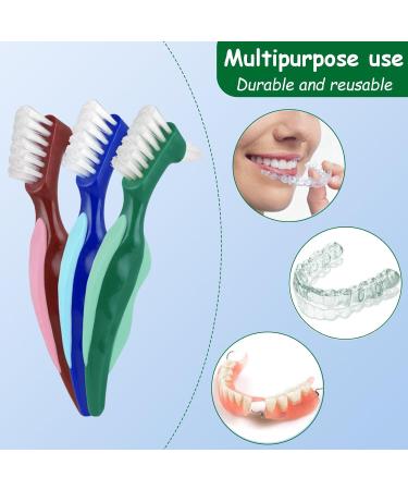 3-Piece Prosthetic Toothbrush Set | Double-Headed Denture Cleaner | Oral Care for Prostheses - Select Your Color - Buy Online on GoSupps.com