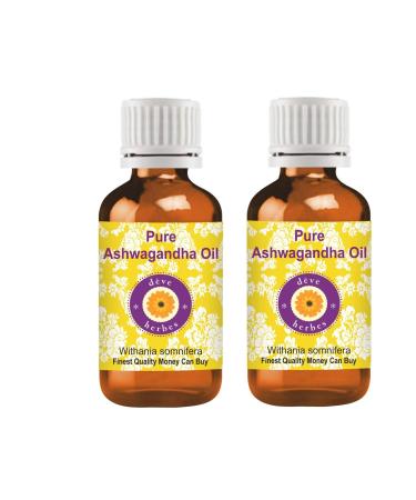 DEve Herbes pure Ashwagandha oil (withhania somnifera) natural therapeutic quality (pack with two) 100ml x 2 (6.76 oz) 100 ml (2 Pack)