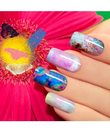 300 Sheets Nail Art Foil Transfer Sticker Set - Laser Flower Adhesive Decals for Women & Girls DIY Nail Art Decoration (Star-Print Style) - Buy Online on GoSupps.com