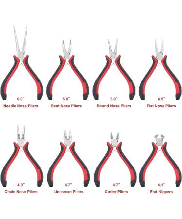 NEWACALOX 8PCS Jewelry Pliers Set with Wood Pallet - Jewelry Making Kit for Repair, Wire Wrapping, Beading & Crafts - Buy Online on GoSupps.com