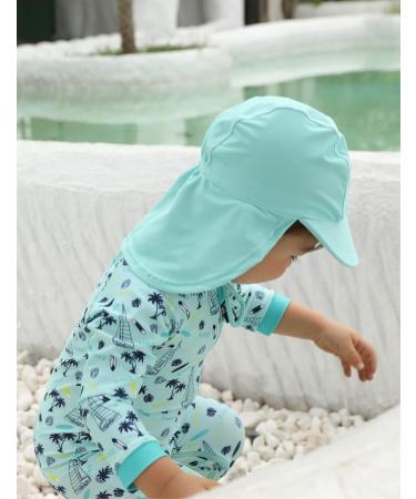 weVSwe Baby Toddler Sun Hat UPF 50+ Swim Cap Flap Neck Protection | Light Green Blue | Adjustable Chin Straps | UV Sun Protection Hats | 0-6 Months - Buy Online on GoSupps.com