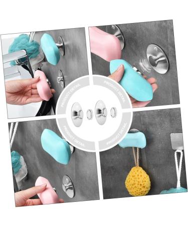 Ciieeo 2pcs Draining Wall-mounted Adhesive Hooks Soap Plate Mini Clothes Rack Magnetic Soap Hanger Suction Cup Hooks Magnetic Hook Holder Stainless Steel Magnetic Attraction Soap Box - Buy Online on GoSupps.com