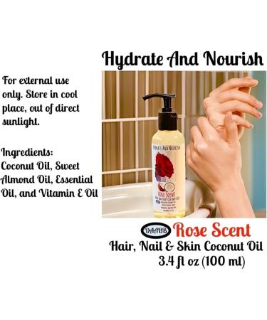 2 Pack Rose Coconut Oil Set - Roll-On Perfume & Body Oil for Hair & Skin - 3.4 Fl oz Travel Size - Buy Online on GoSupps.com